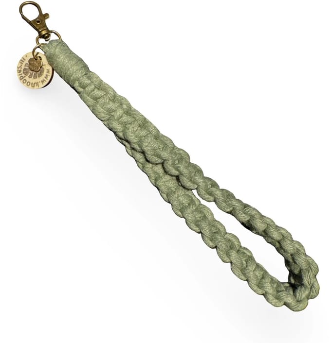 Macramé Pols Keycord - Squared - Olijfgroen - Katoenkoord - Prijs per Stuk - Inclusief Verzendkosten