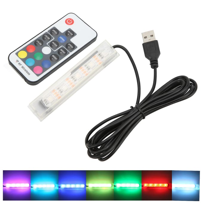 Micro Aquarium Lamp USB Voeding Afstandsbediening Kleurrijke Vissenkom LED Lamp voor Landschap Zwarte Draad black