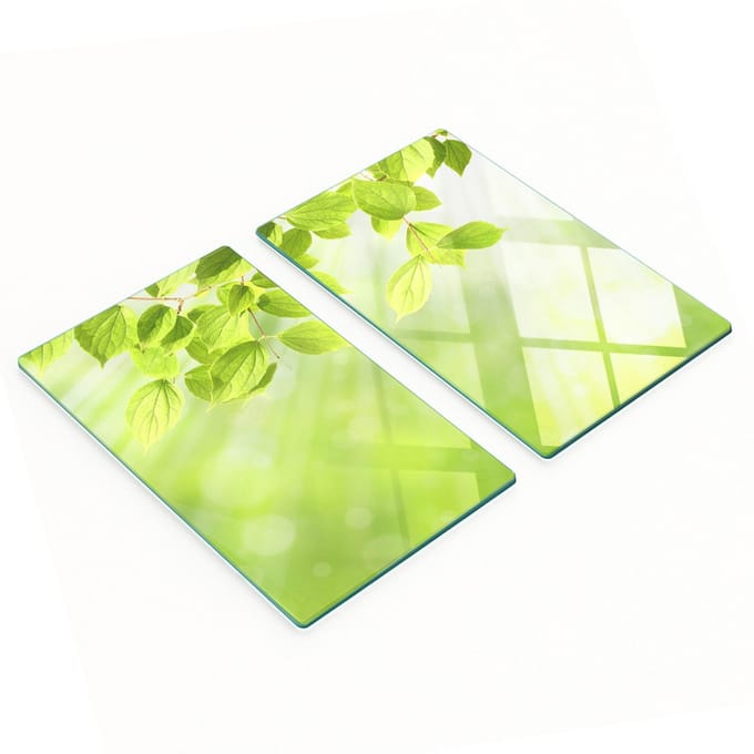 Multifunctionele decoratieve glazen borden met bladprint 2x30x52 cm