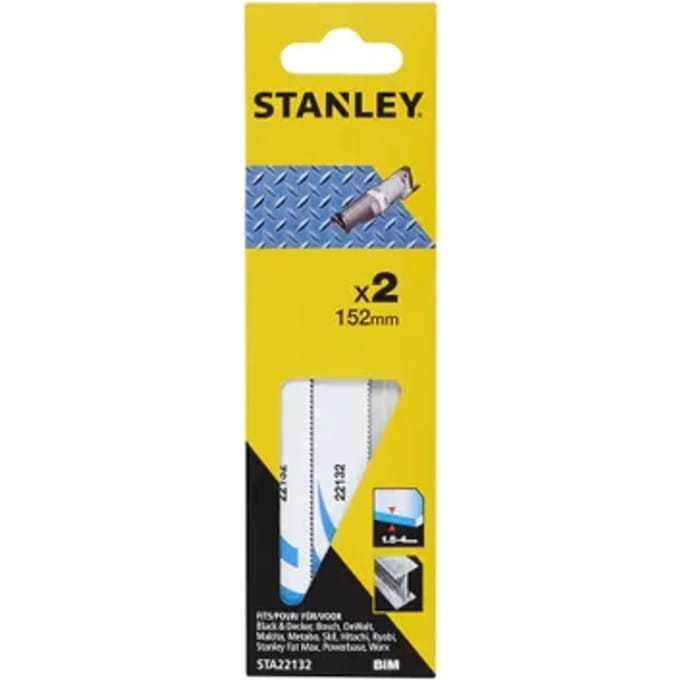Stanley Reciprozaagblad Metaal - 152mm - 1.4tpi - Bi-metaal - 2 Stuks