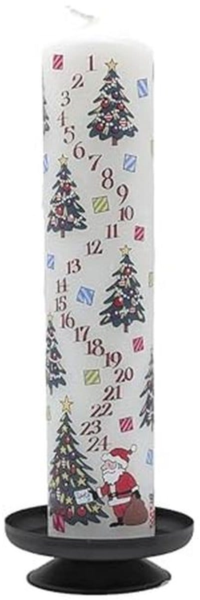 Kerst Advent Pillar Kaars 50 Uur Brandtijd 4,5 cm x 25,5 cm