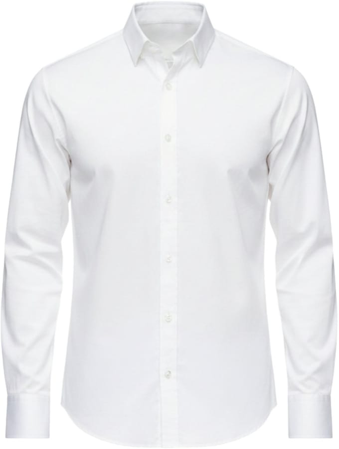 OMBRE Overhemd - Slim Fit - Katoen - Lange Mouw Wit M