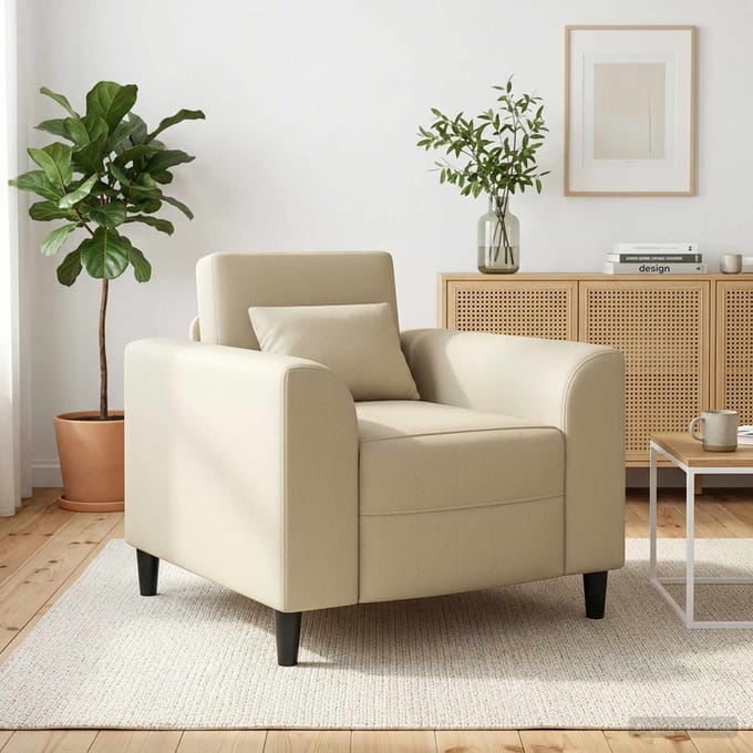 vidaXL - Fauteuil - Crèmekleurig - Kunstleer