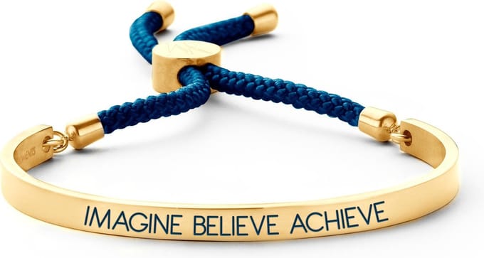 Key Moments 8KM-BC0032 Open Bangle 5mm Imagine Believe Achieve - donker blauw