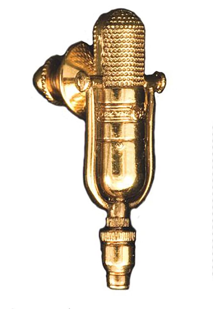 Music Gifts - Speldje Microfoon RCA 77D/DX - Verguld - Topkwaliteit