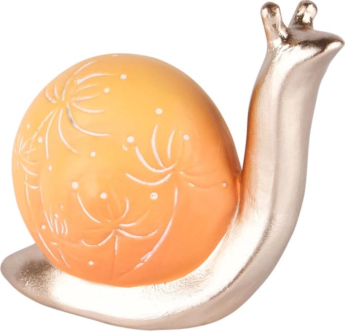 Dekoratief | Slak 'Harry', goud/oranje, TC, 14x8x13cm | A250731