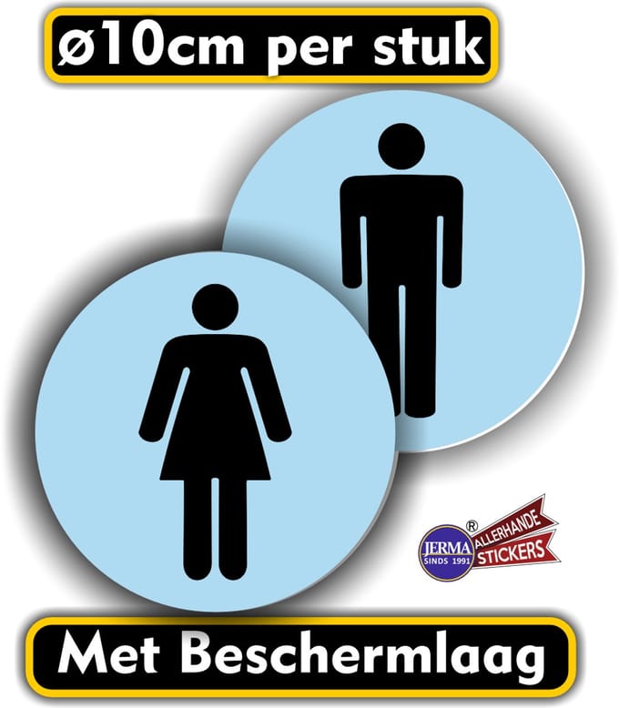 WC deur sticker man vrouw