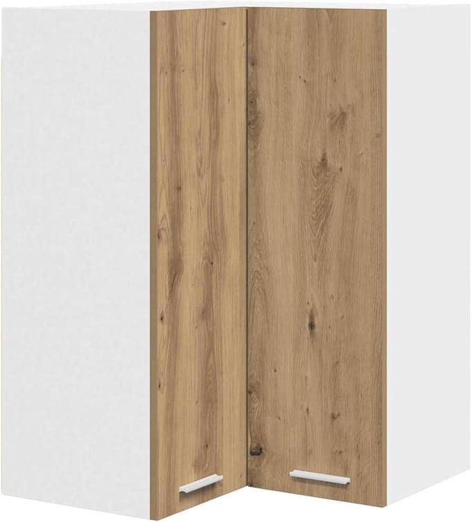 Hangkast - Wandkast Keuken - Efficiënte Opslag - Modern Design - 57 x 57 x 80 cm - Eiken Wit