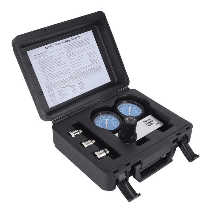 Professionele Cilinder Lektester Detector Kit Dubbele Manometer met 3 stuks Adapter Motor Diagnose black
