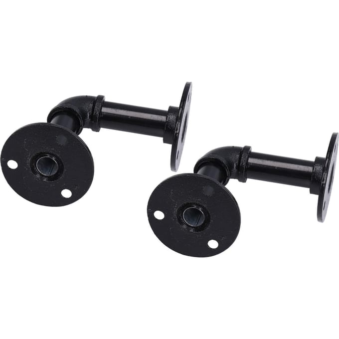 Pijp Plankdragers IJzer Zwart Retro Wandmontage Klankbord Ondersteuningsframe Rekken Set black