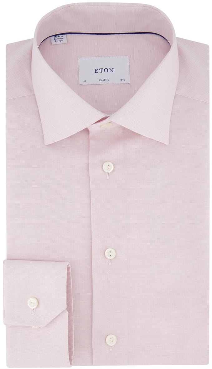 Eton overhemd Classic Fit roze katoen