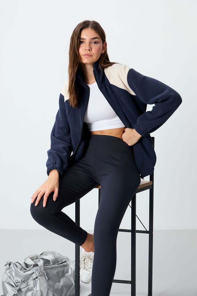Oversized Kleurblok Half-Zip Sweater