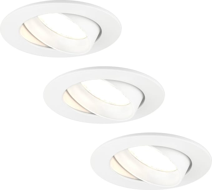 Ledvion - 3X LED Inbouwspot Rio - Wit - Dimbaar - 3W - 2700K - Ø85 mm