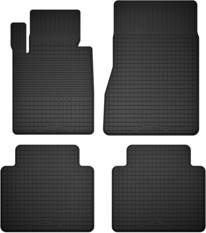 Wielganizator BasicProtect Serie - Rubber Auto Matten - 1.5 cm Rand - 4 Stuks - Compatibel met BMW 4 G23 Cabrio