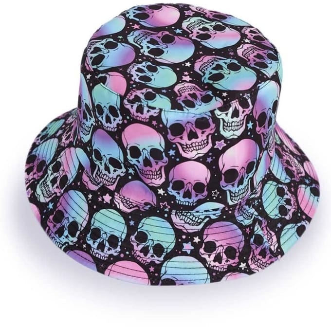 Vissershoedje/Buckethat schedels - Paars - Halloween