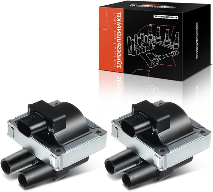 Bougiespoel Ontstekingsmodule - Ontstekingsmodule set - Motoronderhoud Auto - 2-pins 12V - 2 stuks - Zwart