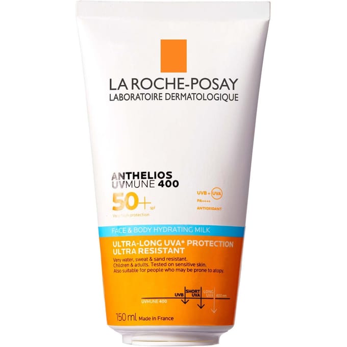Anthelios UVMune 400 Face & Body Hydrating Lotion SPF50+ 150 ml – Sunscreen, SPF50+, For Sensitive Skin, Mexoryl 400, Suitable For Beach Vacation