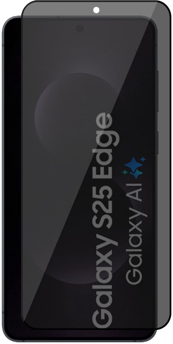 Privacy Screenprotector geschikt voor Samsung Galaxy S25 Edge - Volledig Dekkend Glas Screen Protector
