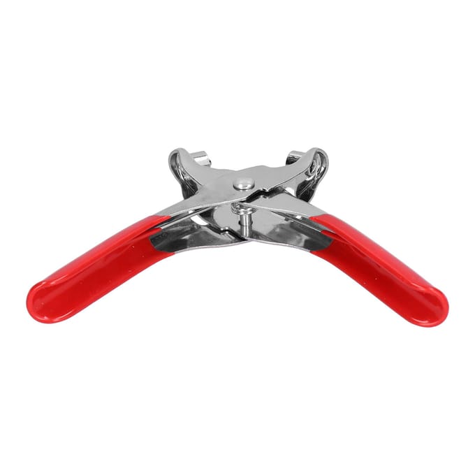 Pince à œillets Sertisseur Chromé Poignée Plastifiée 6in Rouge avec 100 Rivets gray