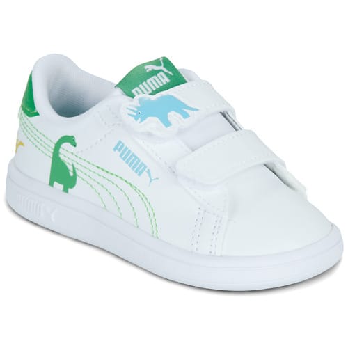 Puma Smash 3.0 Dino V INF jongens sneakers wit