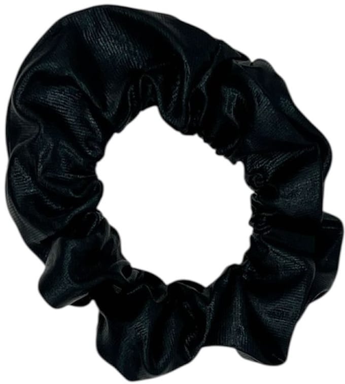 Scrunchie - elastiek - glimmende stof - kerst - zwart