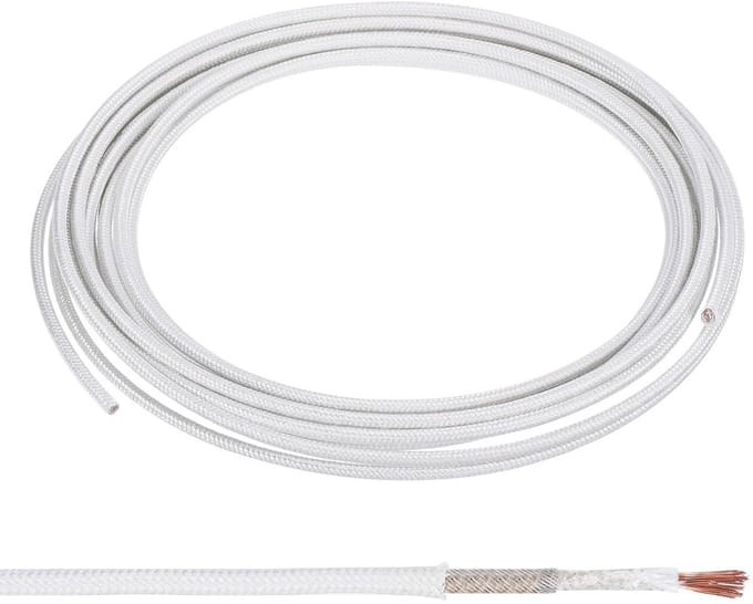 Elektronische kabel - Flexibel snoer - Hoge temperatuur - Glasvezel isolatie - 50 meter - Wit