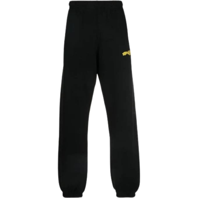 Gebroken witte Crystal Wiz slanke zwarte joggingbroek met manchetten