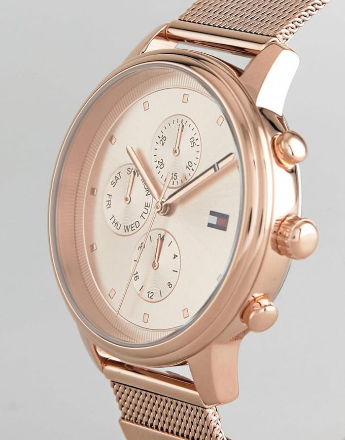 Montre pour femme Tommy Hilfiger 1781907 Chronographe Or Rose 38mm rose vif