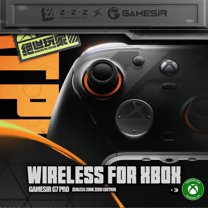 GameSir G7 Pro Zenless Zone Zero Xbox Draadloze Controller Bluetooth Gamepad Met Oplaaddock, TMR Joystick, Hall Effect Trigger, Verwisselbare Faceplate