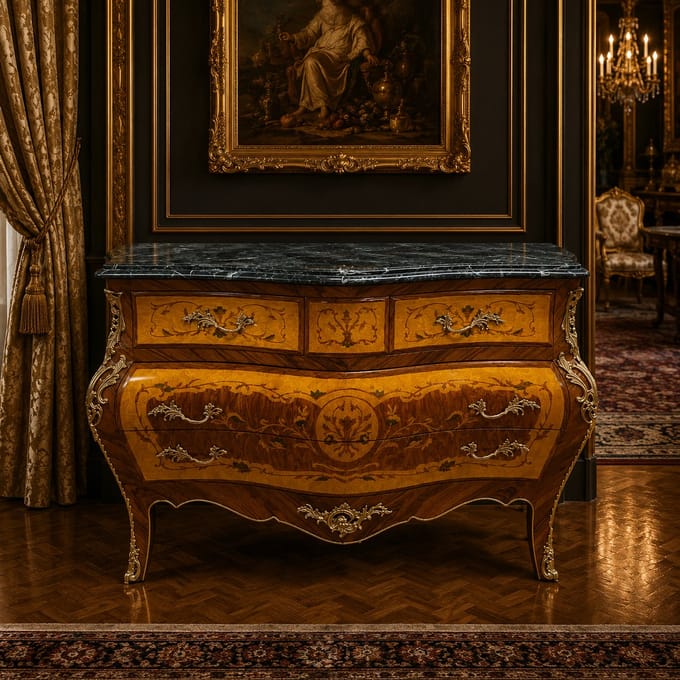 Franse Commode Marmeren Blad Bourgogne