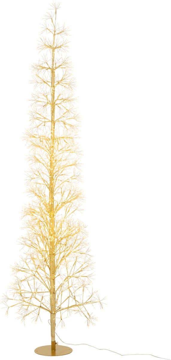J-Line decoratie Boom - warm witte - ijzer - goud - large - LED lichtjes