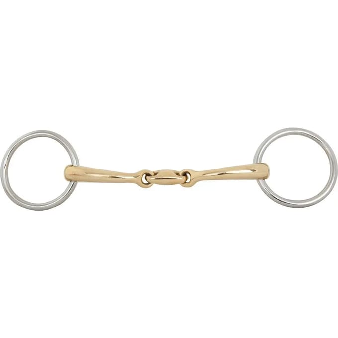 Dubbel snaffle bit voor gebogen paard BR Equitation Soft Contact
