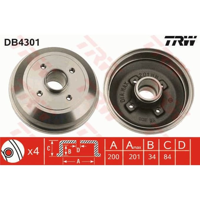 Remtrommel, 1 stuk TRW DB4301