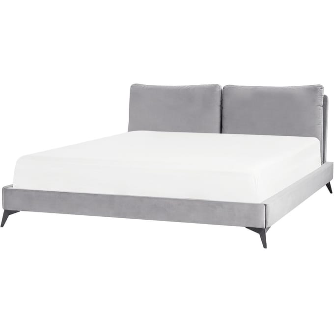 MELLE - Tweepersoonsbed - Grijs - 180 x 200 cm - Fluweel