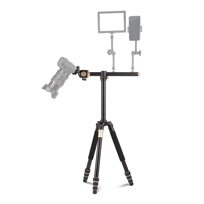 Andoer 184cm/72.4in Draagbaar Fotografie Statief Horizontaal Camera Statief Stand Monopod Aluminium zwart
