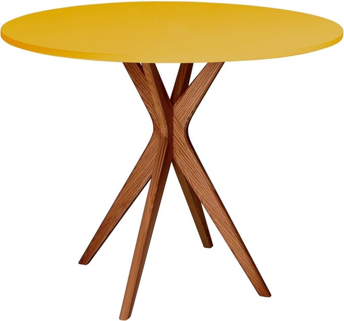 Ronde Eettafel met Kolompoot 80 cm in Eiken Uitvoering