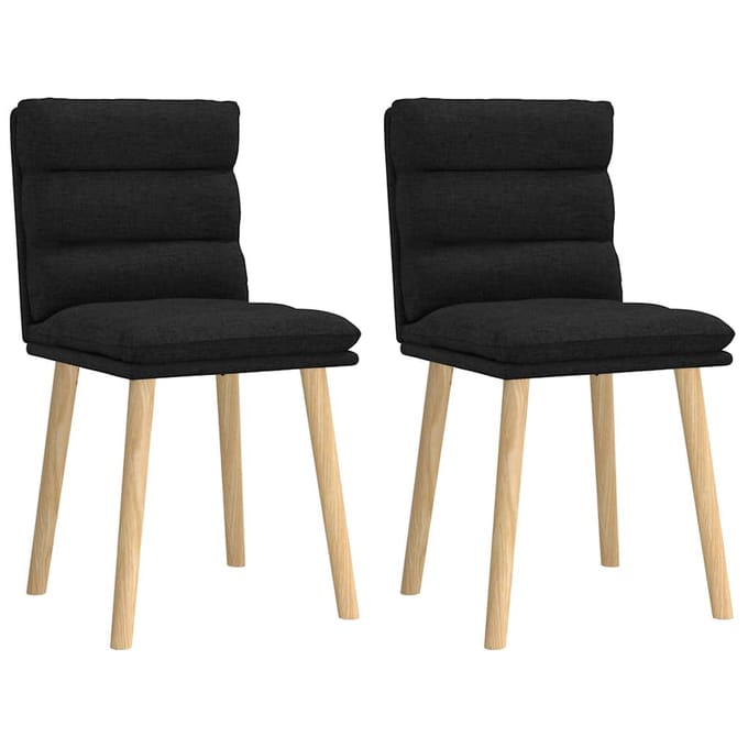 vidaXL - Eetkamerstoelen - 2 - st - stof - zwart