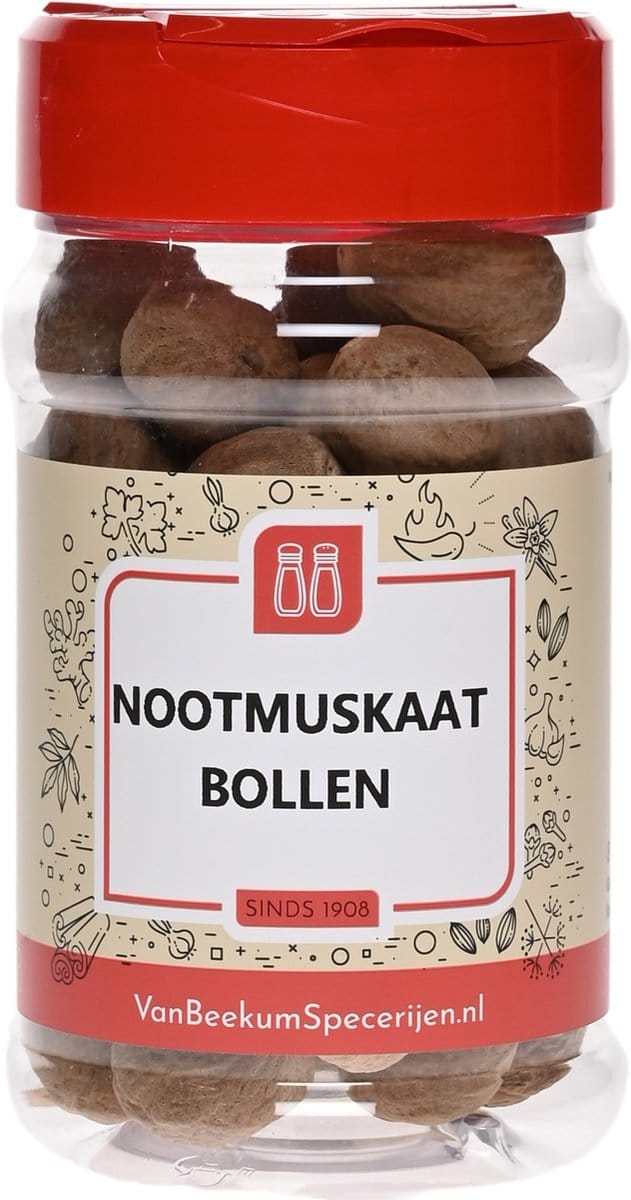 Van Beekum Specerijen - Nootmuskaat Bollen - Pot 160 Gram