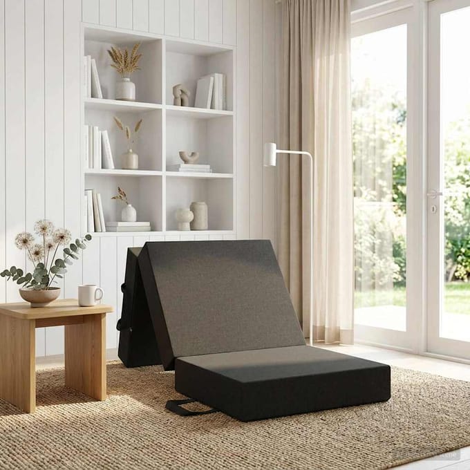 vidaXL - Vouwbare - Sofa - Bed - 75 - x - 63 - x - 45 - cm - Donkergrijs