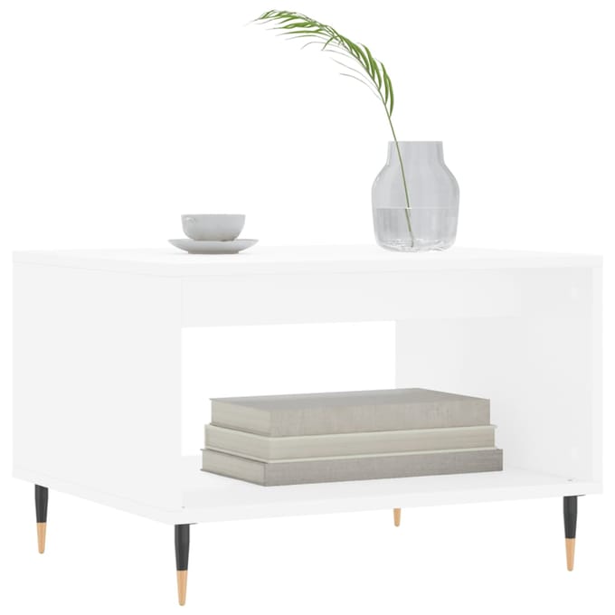 vidaXL - Salontafel - 60x50x40 - cm - bewerkt - hout - wit