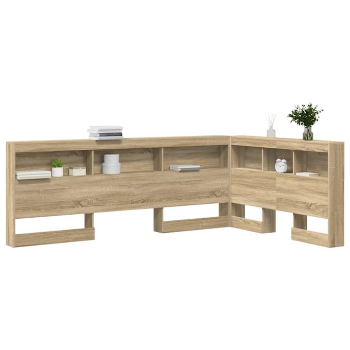 vidaXL - Opberghoofdbord - Sonoma - Eik - 120 - cm - Bewerkt - hout