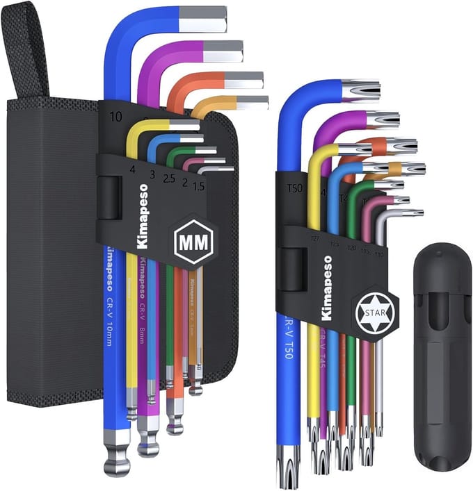 Compleet Inbussleutel Torx Set (Metrisch & T-Handvat) - Lange Armen