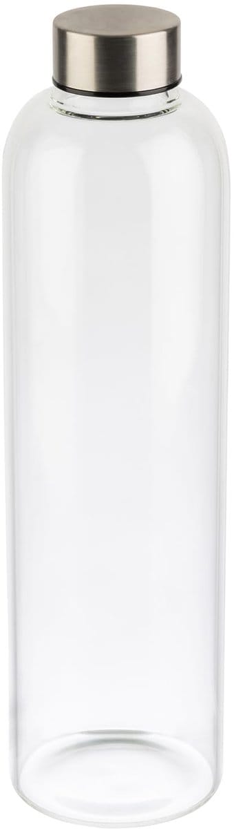 APS Drinkfles - Waterfles - Glas - Transparant - Ø 7,5 cm - 1 Liter - Vaatwasserbestendig