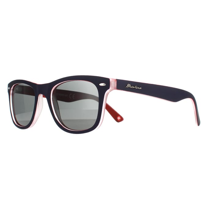Montana Vierkant unisex blauw rode rubbertouch grijs gepolariseerde mp41 zonnebril