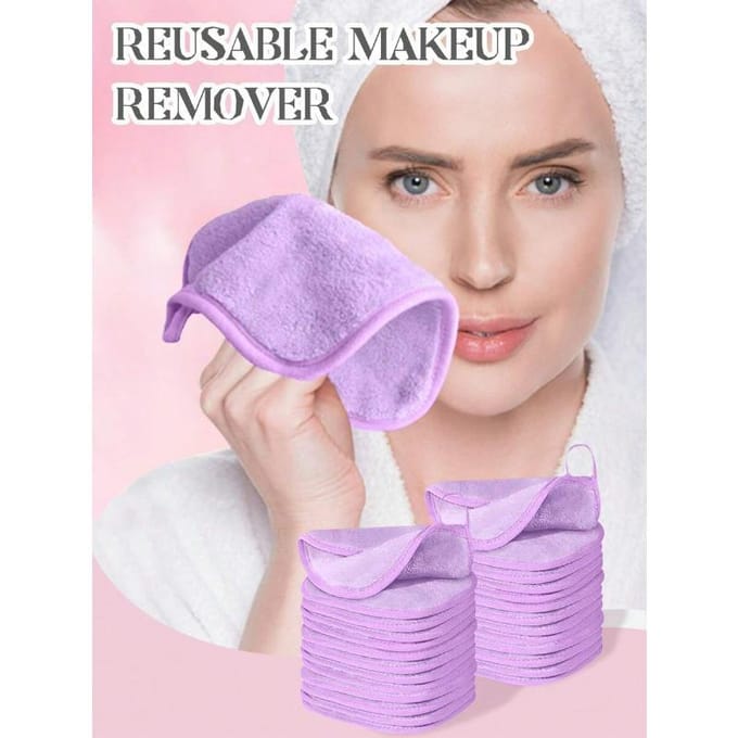 1 stuks Make-upverwijderingspads Handdoek, Randontwerp, Herbruikbaar, Zachte & Hydraterende Reinigingsdoekjes rozerode kleur