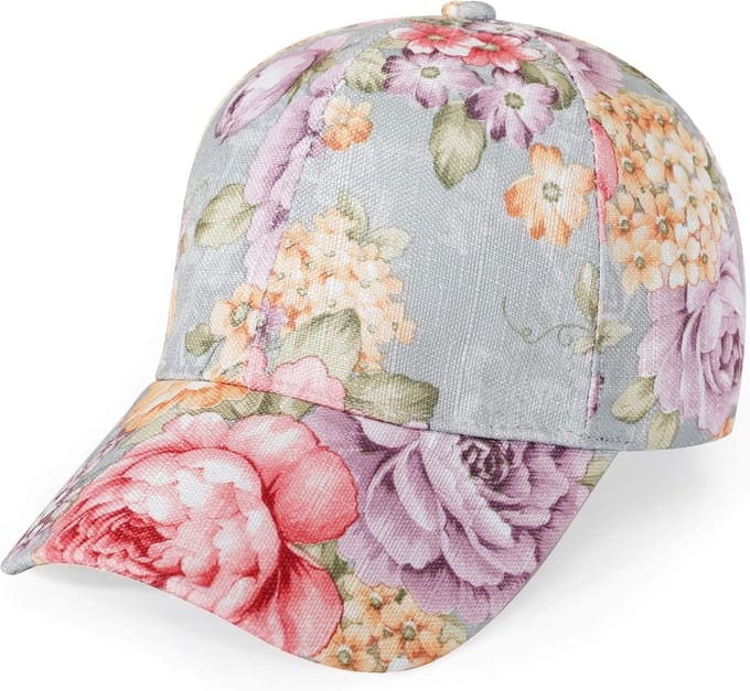 Hawaïaanse honkbalpet met bloemenprint, verstelbaar, voor dames