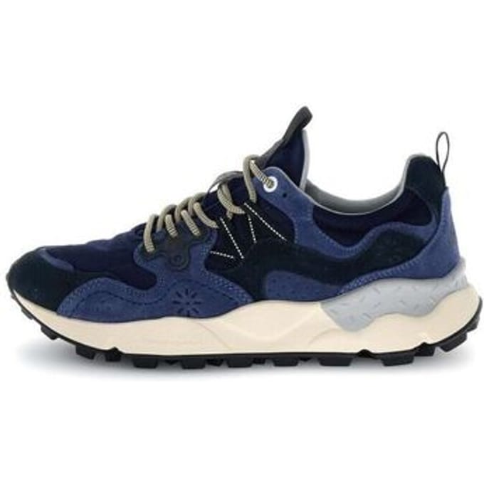Flower Mountain heren sneaker Yamano suède en nylon blauw