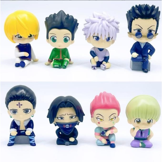 8 pièces/ensemble Mignon HUNTER×HUNTER Personnage Figurine Modèle Jouets 8-10cm no box white