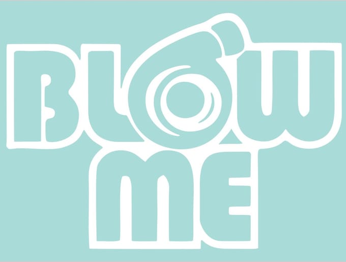 Grappige auto - raam sticker blow me