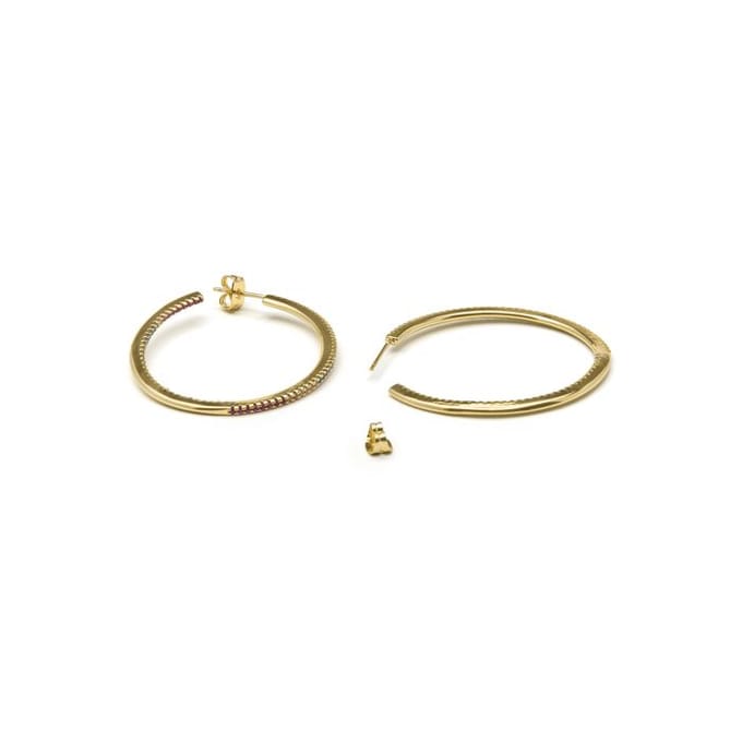 Boucles d'oreilles Luxenter avec zircon brillant en finition or 18k - Macare beige